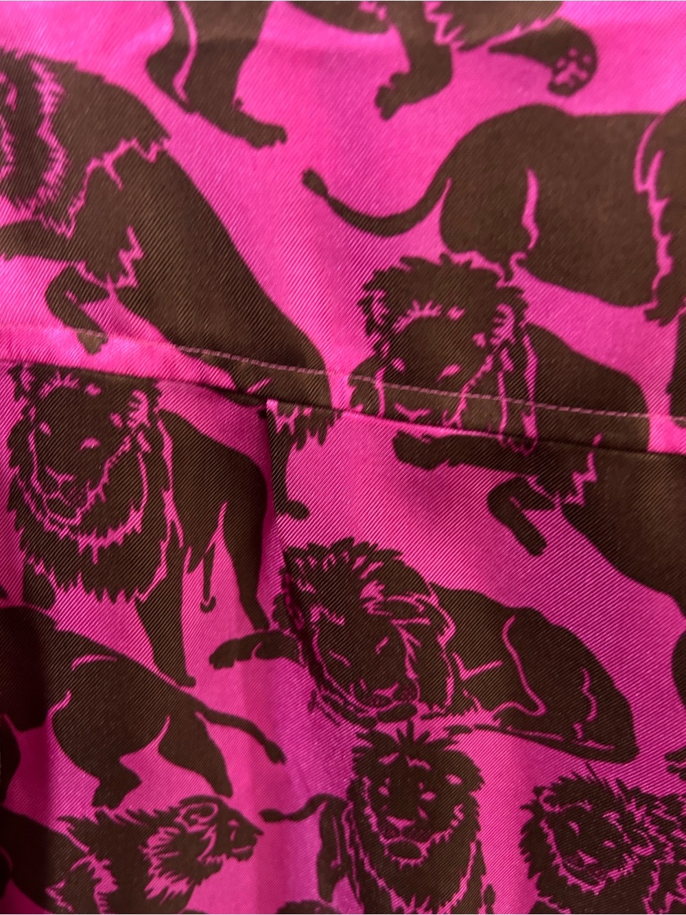 J. Crew Collection Silk Twill Shirt sleepy Lion - Picture 4 of 4